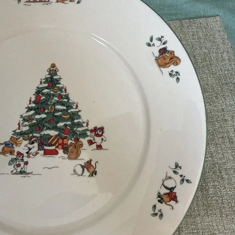 Vintage MAGICAL CHRISTMAS Salad Plate China Pearl, 10 3/4” , EUC!